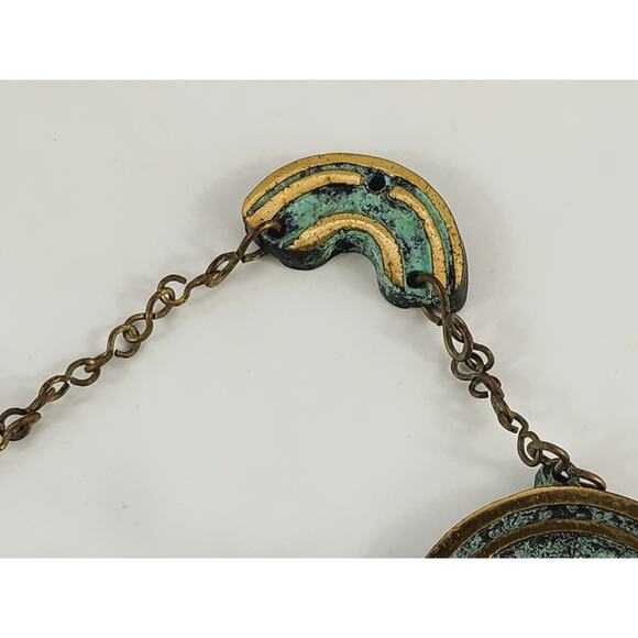 Metal Key Holder Keychain Hooks 5 1/4" Wall Mounted Green Patina Berlin Vintage - Picture 4 of 14